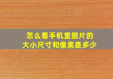 怎么看手机里图片的大小尺寸和像素是多少