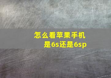 怎么看苹果手机是6s还是6sp