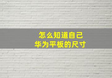 怎么知道自己华为平板的尺寸