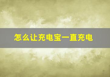 怎么让充电宝一直充电