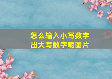 怎么输入小写数字出大写数字呢图片