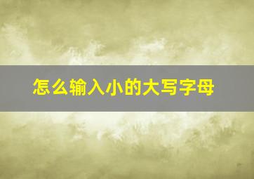 怎么输入小的大写字母