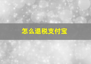 怎么退税支付宝