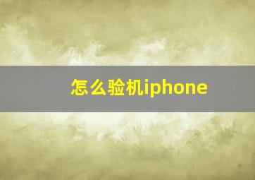 怎么验机iphone