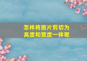 怎样将图片剪切为高度和宽度一样呢