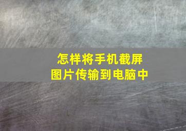 怎样将手机截屏图片传输到电脑中