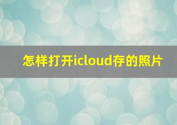 怎样打开icloud存的照片