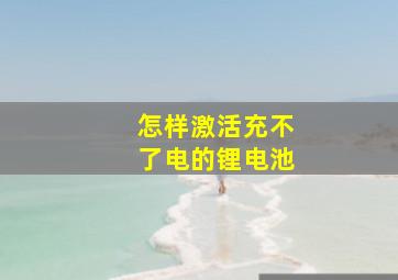 怎样激活充不了电的锂电池