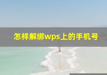 怎样解绑wps上的手机号