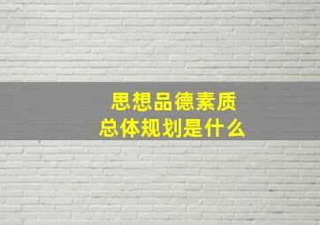 思想品德素质总体规划是什么