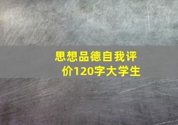 思想品德自我评价120字大学生