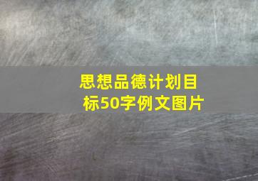 思想品德计划目标50字例文图片