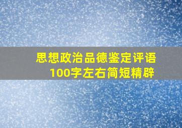 思想政治品德鉴定评语100字左右简短精辟