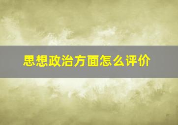 思想政治方面怎么评价