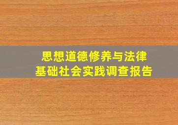 思想道德修养与法律基础社会实践调查报告