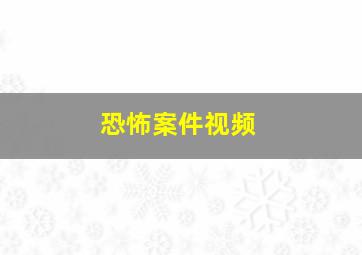 恐怖案件视频