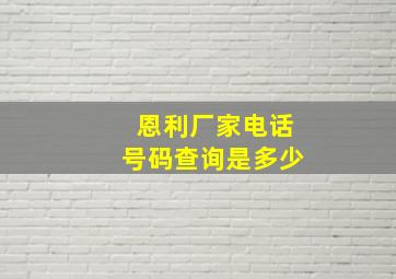 恩利厂家电话号码查询是多少