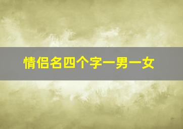 情侣名四个字一男一女