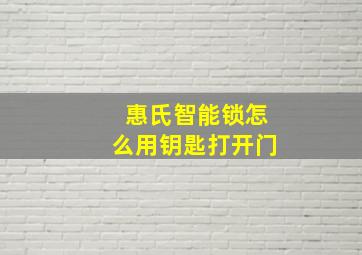 惠氏智能锁怎么用钥匙打开门