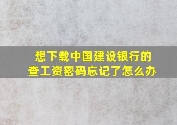 想下载中国建设银行的查工资密码忘记了怎么办