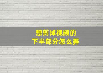 想剪掉视频的下半部分怎么弄