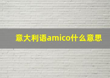 意大利语amico什么意思