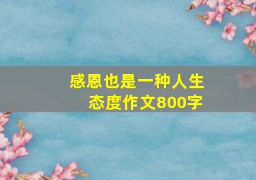 感恩也是一种人生态度作文800字