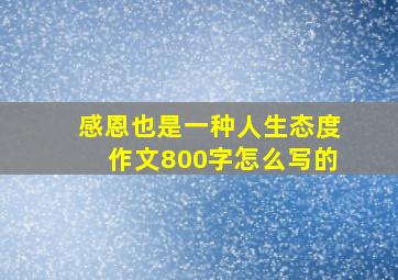 感恩也是一种人生态度作文800字怎么写的