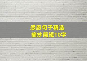 感恩句子精选摘抄简短10字