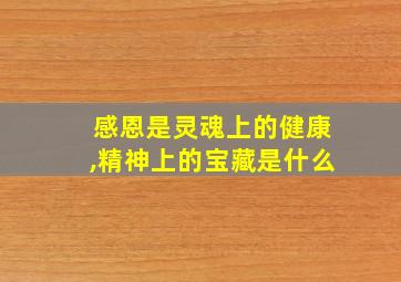 感恩是灵魂上的健康,精神上的宝藏是什么