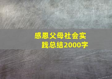 感恩父母社会实践总结2000字