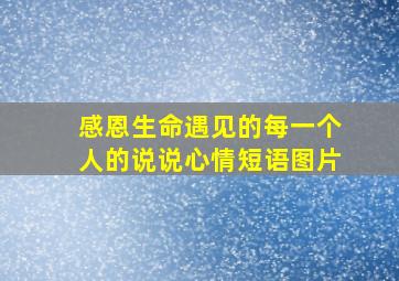 感恩生命遇见的每一个人的说说心情短语图片