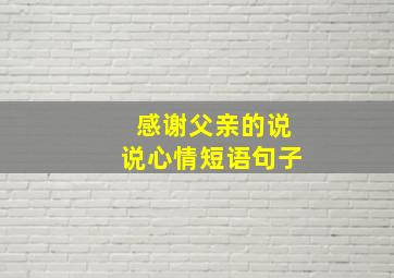 感谢父亲的说说心情短语句子