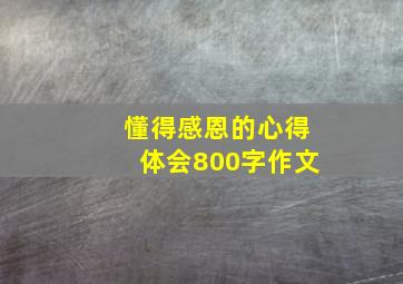 懂得感恩的心得体会800字作文