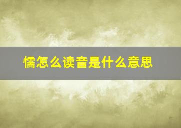 懦怎么读音是什么意思