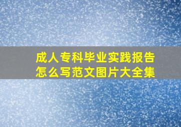 成人专科毕业实践报告怎么写范文图片大全集