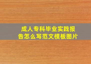 成人专科毕业实践报告怎么写范文模板图片