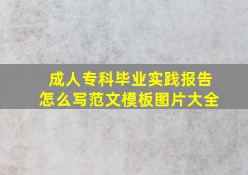 成人专科毕业实践报告怎么写范文模板图片大全