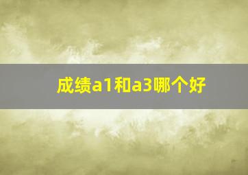 成绩a1和a3哪个好