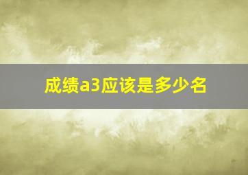 成绩a3应该是多少名