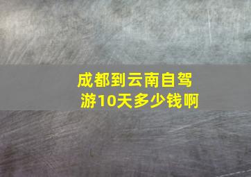 成都到云南自驾游10天多少钱啊