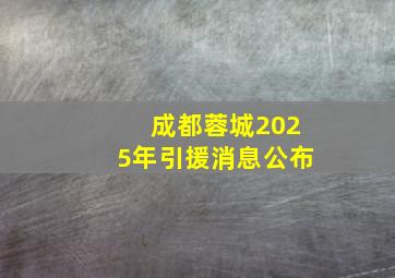 成都蓉城2025年引援消息公布