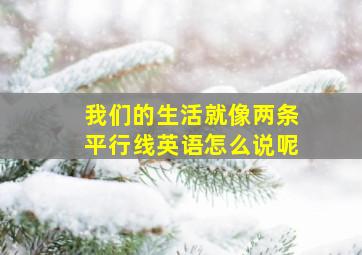 我们的生活就像两条平行线英语怎么说呢