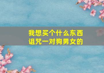 我想买个什么东西诅咒一对狗男女的