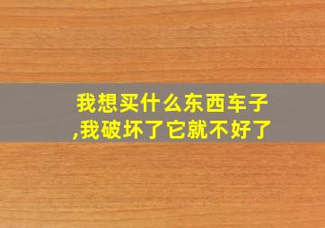 我想买什么东西车子,我破坏了它就不好了