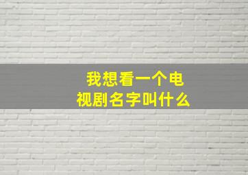 我想看一个电视剧名字叫什么