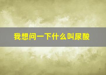 我想问一下什么叫尿酸