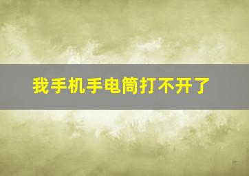 我手机手电筒打不开了