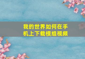 我的世界如何在手机上下载模组视频