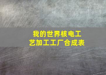 我的世界核电工艺加工工厂合成表